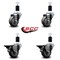 Service Caster 3'' Gray Poly Wheel Swivel 1-1/2'' Expanding Stem Caster Set 2 Brakes, 4PK SCC-EX20S314-PPUB-2-PLB-2-112 - alternate 3